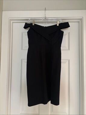 Off-Shoulder Black Sheath Dress